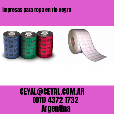 Impresas para ropa en rio negro