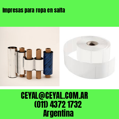 Impresas para ropa en salta