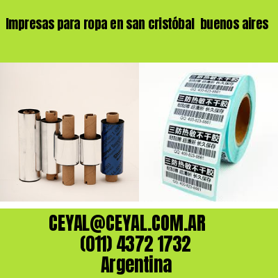 Impresas para ropa en san cristóbal  buenos aires