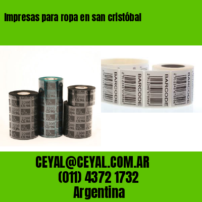 Impresas para ropa en san cristóbal