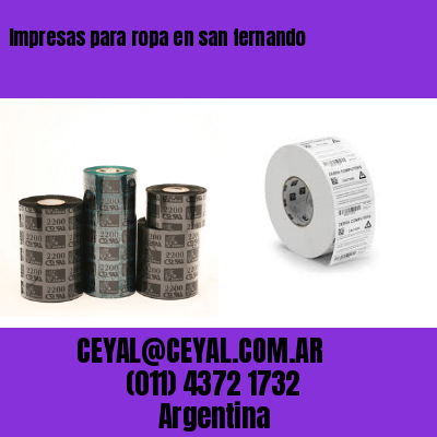 Impresas para ropa en san fernando