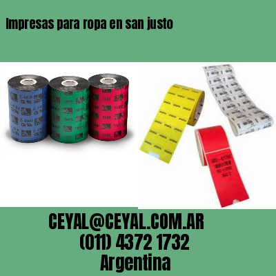 Impresas para ropa en san justo