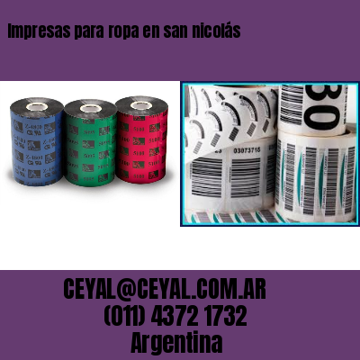 Impresas para ropa en san nicolás