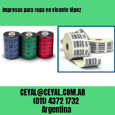 Impresas para ropa en vicente lópez
