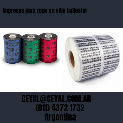 Impresas para ropa en villa ballester