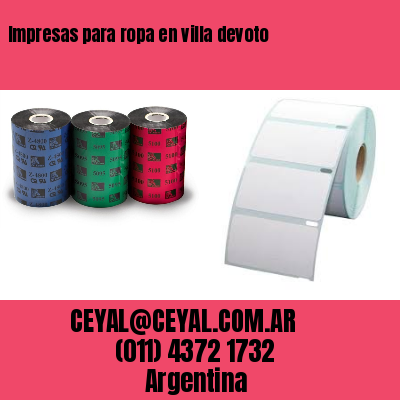 Impresas para ropa en villa devoto