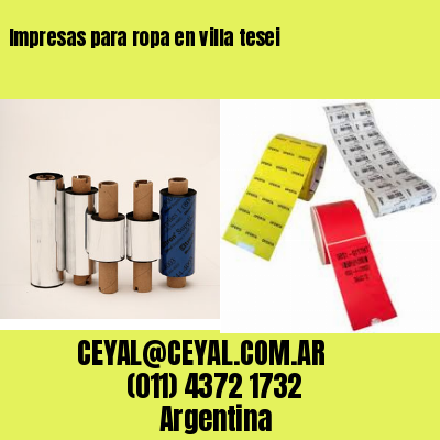 Impresas para ropa en villa tesei