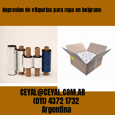 Impresion de etiquetas para ropa en belgrano
