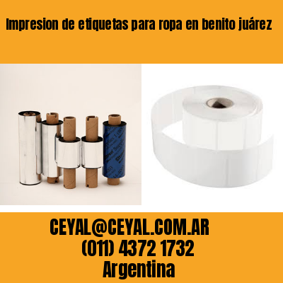 Impresion de etiquetas para ropa en benito juárez