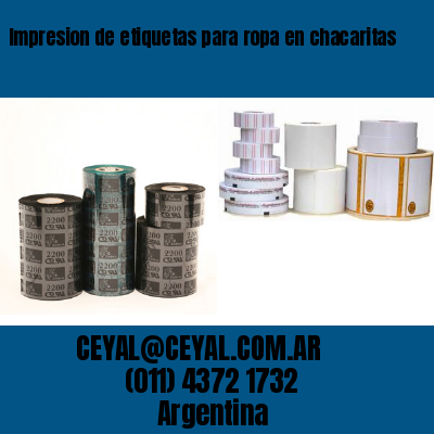 Impresion de etiquetas para ropa en chacaritas