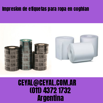 Impresion de etiquetas para ropa en coghlan