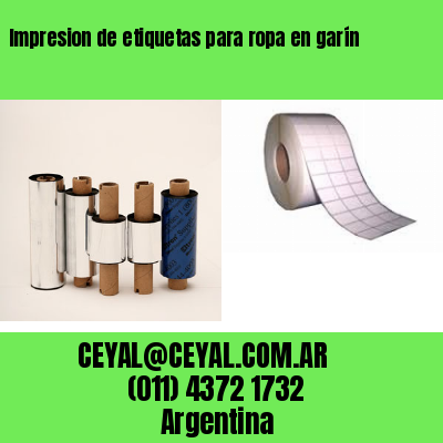 Impresion de etiquetas para ropa en garín