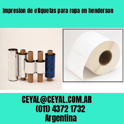 Impresion de etiquetas para ropa en henderson