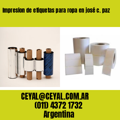 Impresion de etiquetas para ropa en josé c. paz