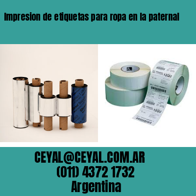 Impresion de etiquetas para ropa en la paternal