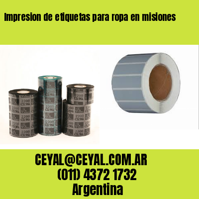 Impresion de etiquetas para ropa en misiones