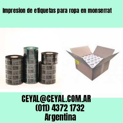Impresion de etiquetas para ropa en monserrat