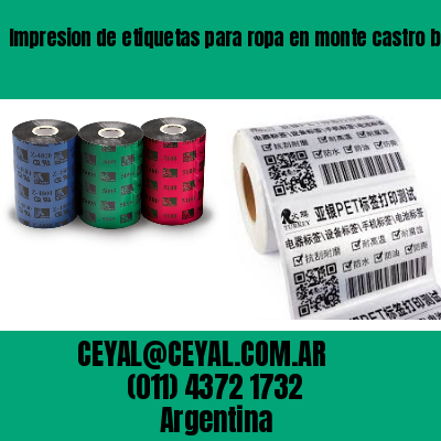 Impresion de etiquetas para ropa en monte castro buenos aires