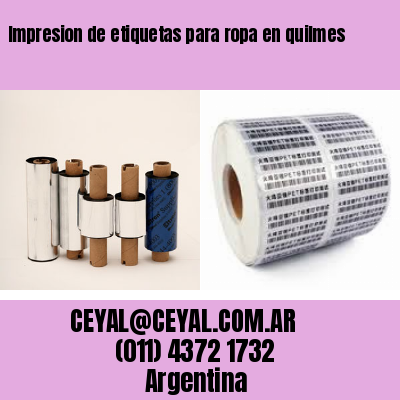 Impresion de etiquetas para ropa en quilmes
