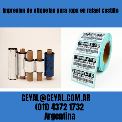 Impresion de etiquetas para ropa en rafael castillo