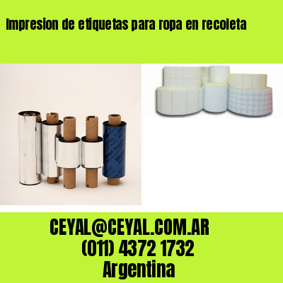 Impresion de etiquetas para ropa en recoleta
