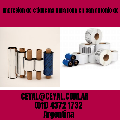 Impresion de etiquetas para ropa en san antonio de areco