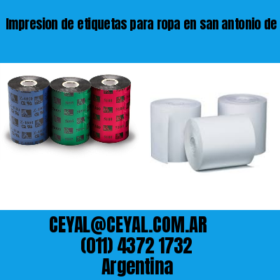 Impresion de etiquetas para ropa en san antonio de padua