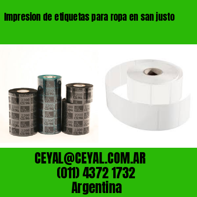 Impresion de etiquetas para ropa en san justo