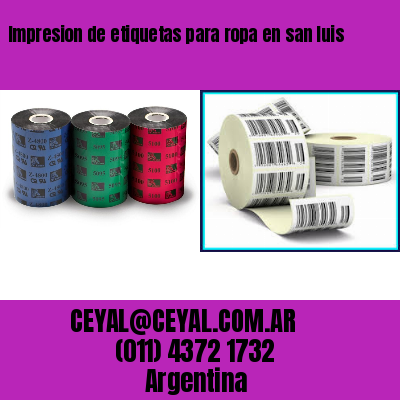 Impresion de etiquetas para ropa en san luis