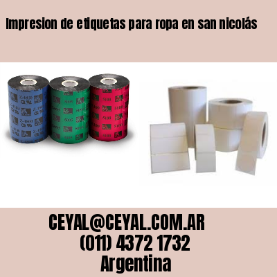 Impresion de etiquetas para ropa en san nicolás
