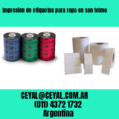 Impresion de etiquetas para ropa en san telmo