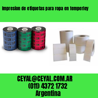 Impresion de etiquetas para ropa en temperley
