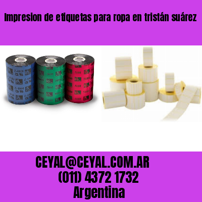 Impresion de etiquetas para ropa en tristán suárez