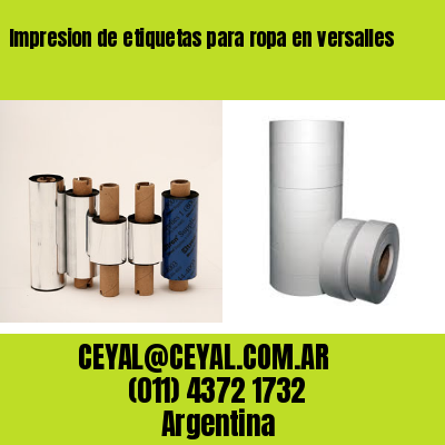 Impresion de etiquetas para ropa en versalles