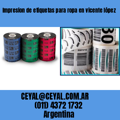 Impresion de etiquetas para ropa en vicente lópez