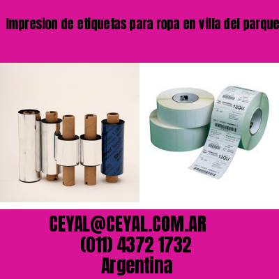 Impresion de etiquetas para ropa en villa del parque