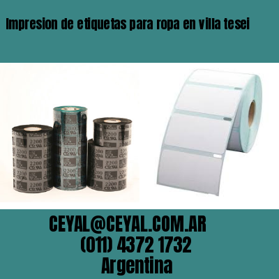 Impresion de etiquetas para ropa en villa tesei