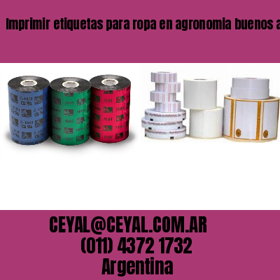 Imprimir etiquetas para ropa en agronomia buenos aires