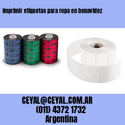 Imprimir etiquetas para ropa en benavidez