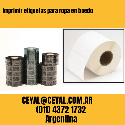 Imprimir etiquetas para ropa en boedo
