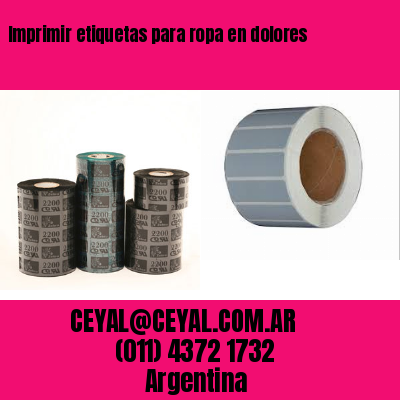 Imprimir etiquetas para ropa en dolores