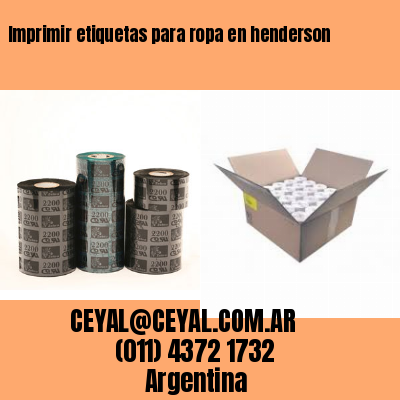 Imprimir etiquetas para ropa en henderson