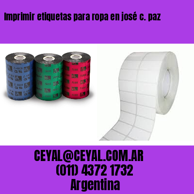 Imprimir etiquetas para ropa en josé c. paz