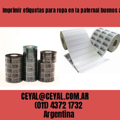 Imprimir etiquetas para ropa en la paternal buenos aires