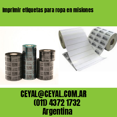 Imprimir etiquetas para ropa en misiones