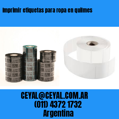 Imprimir etiquetas para ropa en quilmes