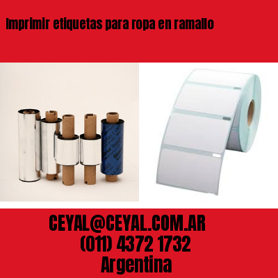 Imprimir etiquetas para ropa en ramallo