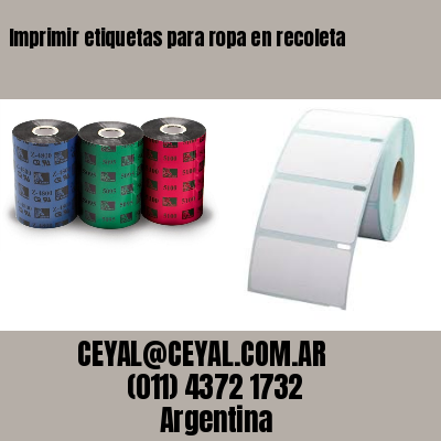 Imprimir etiquetas para ropa en recoleta