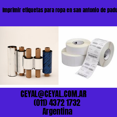 Imprimir etiquetas para ropa en san antonio de padua