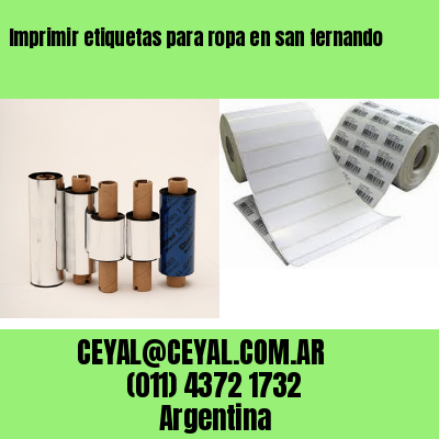 Imprimir etiquetas para ropa en san fernando